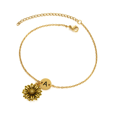 Joycuff Letter Sunflower Bracelets You are My Sunshine Jewelry
