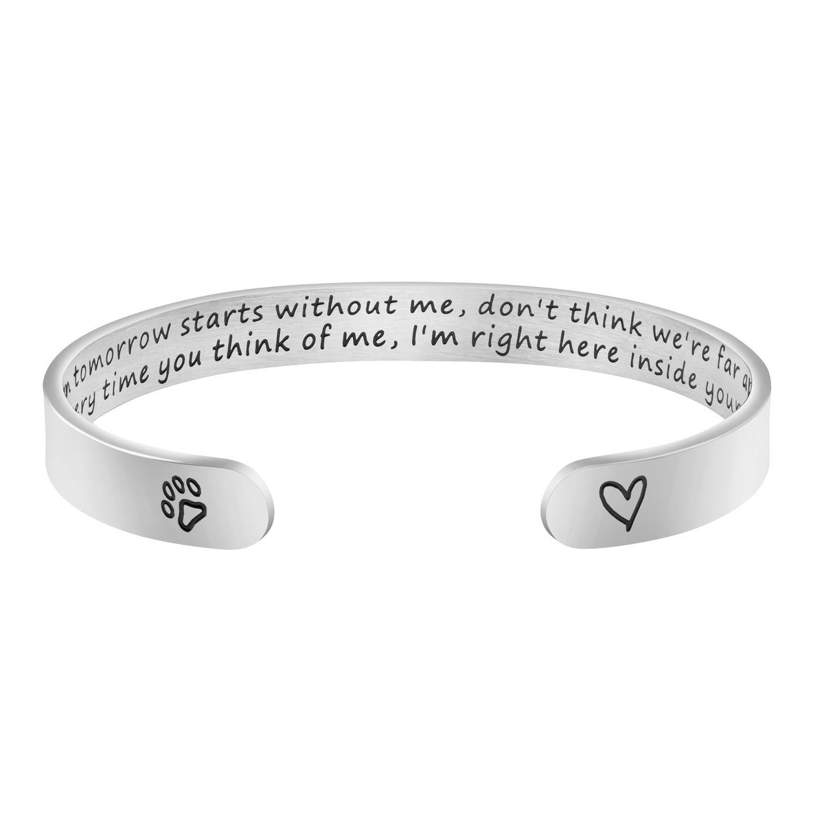 Pet Loss Gift, Dog Memorial Bracelet, Sympathy Bangle for Women