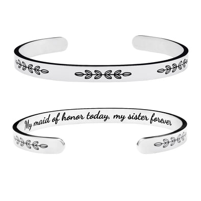 My Maid of Honor Today My Sister Forever Bracelets