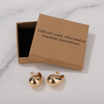 Difficult roads often lead to beautiful destinations Earrings for Friend Encouragement Gift Motivational Jewelry