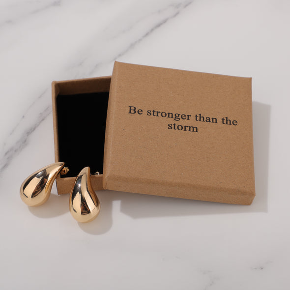 Be Stronger Than The Storm Earrings for Friend Encouragement Gift Motivational Jewelry