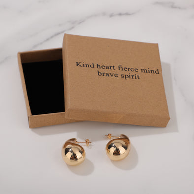 Kind heart fierce mind brave spirit Earrings for Friend Encouragement Gift Motivational Jewelry