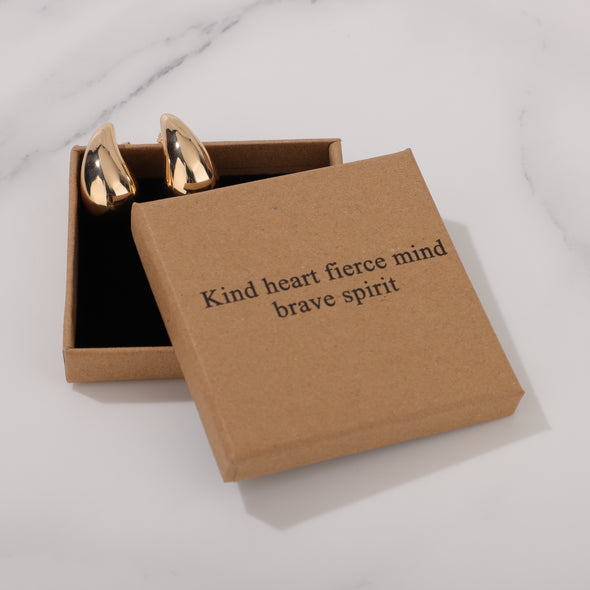 Kind heart fierce mind brave spirit Earrings for Friend Encouragement Gift Motivational Jewelry
