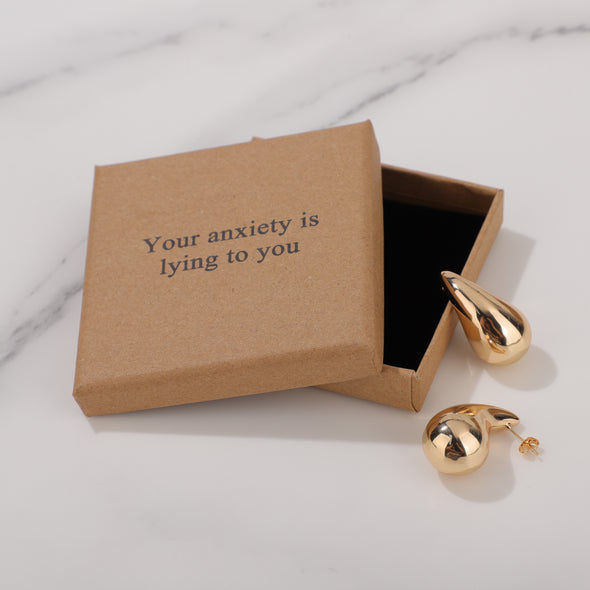 Your anxiety is lying to you Earrings for Friend Encouragement Gift Motivational Jewelry