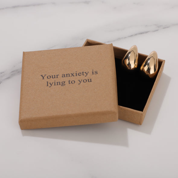 Your anxiety is lying to you Earrings for Friend Encouragement Gift Motivational Jewelry
