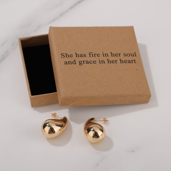 She has fire in her soul and grace in her heart Earrings for Friend Encouragement Gift Motivational Jewelry