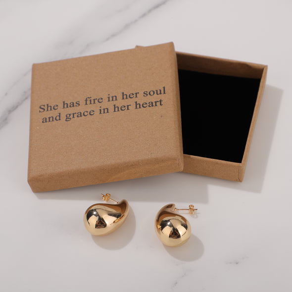 She has fire in her soul and grace in her heart Earrings for Friend Encouragement Gift Motivational Jewelry