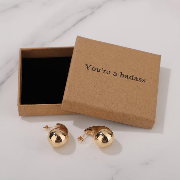 You're a badass Earrings for Friend Encouragement Gift Motivational Jewelry