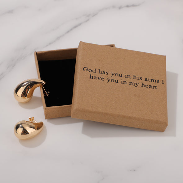 God has you in his arms I have you in my heart Earrings for Friend Encouragement Gift Motivational Jewelry