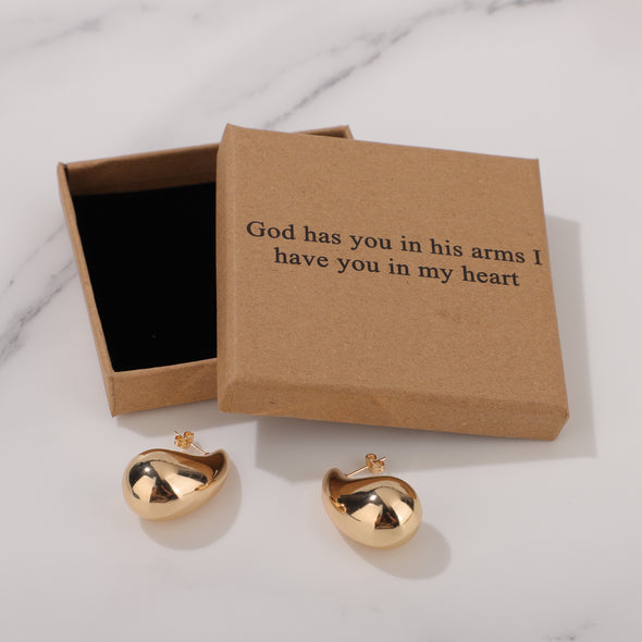 God has you in his arms I have you in my heart Earrings for Friend Encouragement Gift Motivational Jewelry
