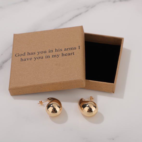 God has you in his arms I have you in my heart Earrings for Friend Encouragement Gift Motivational Jewelry