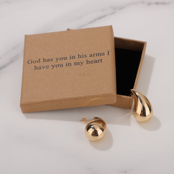 God has you in his arms I have you in my heart Earrings for Friend Encouragement Gift Motivational Jewelry