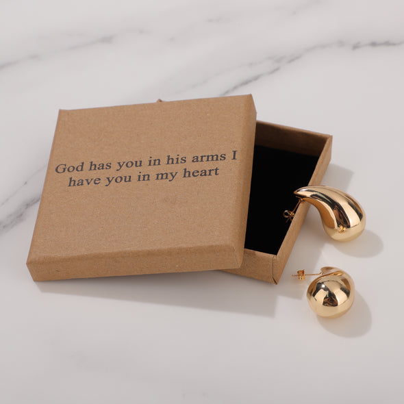 God has you in his arms I have you in my heart Earrings for Friend Encouragement Gift Motivational Jewelry