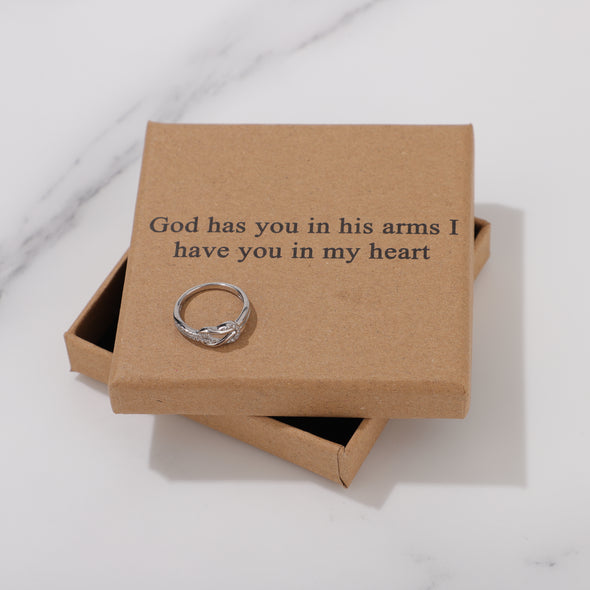 God has you in his arms I have you in my heart Ring for Friend Encouragement Gift Motivational Jewelry