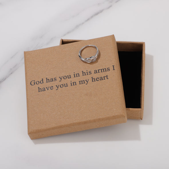 God has you in his arms I have you in my heart Ring for Friend Encouragement Gift Motivational Jewelry