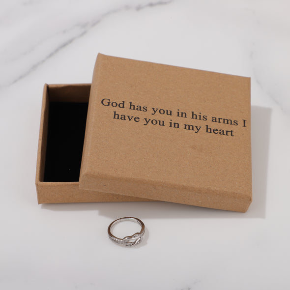God has you in his arms I have you in my heart Ring for Friend Encouragement Gift Motivational Jewelry