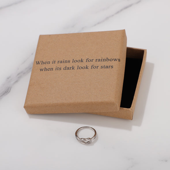 When it rains look for rainbows when its dark look for stars Ring for Friend Encouragement Gift Motivational Jewelry
