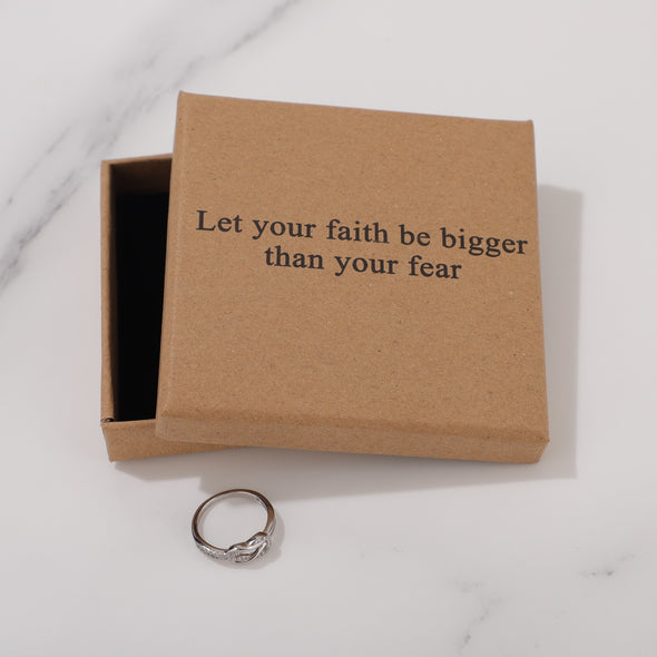 Let your faith be bigger than your fear Ring for Friend Encouragement Gift Motivational Jewelry