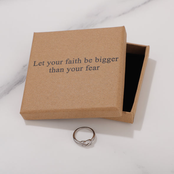 Let your faith be bigger than your fear Ring for Friend Encouragement Gift Motivational Jewelry