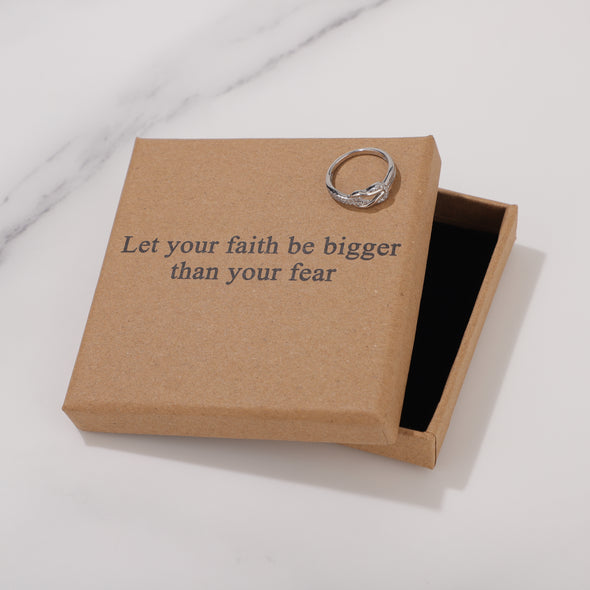 Let your faith be bigger than your fear Ring for Friend Encouragement Gift Motivational Jewelry