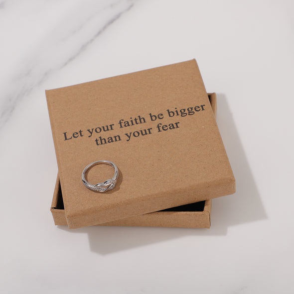 Let your faith be bigger than your fear Ring for Friend Encouragement Gift Motivational Jewelry