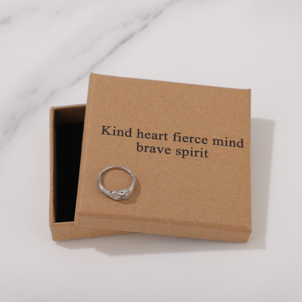 Kind heart fierce mind brave spirit Ring for Friend Encouragement Gift Motivational Jewelry