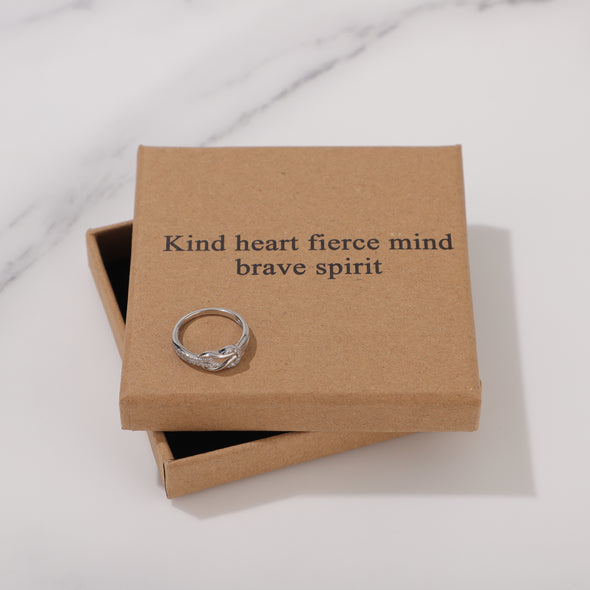 Kind heart fierce mind brave spirit Ring for Friend Encouragement Gift Motivational Jewelry
