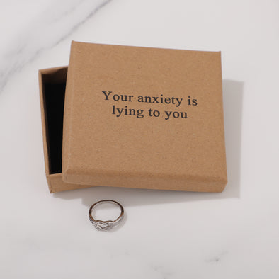 Your anxiety is lying to you Ring for Friend Encouragement Gift Motivational Jewelry