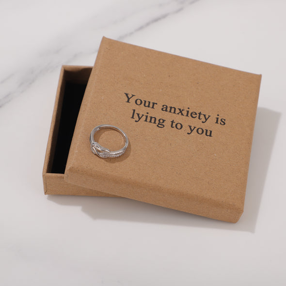 Your anxiety is lying to you Ring for Friend Encouragement Gift Motivational Jewelry