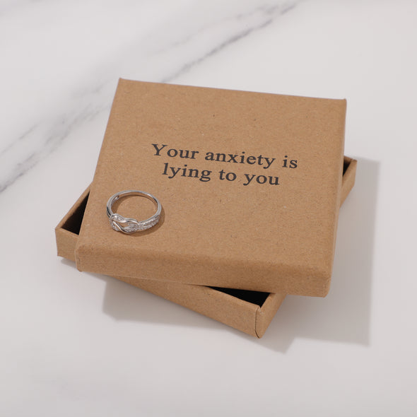 Your anxiety is lying to you Ring for Friend Encouragement Gift Motivational Jewelry