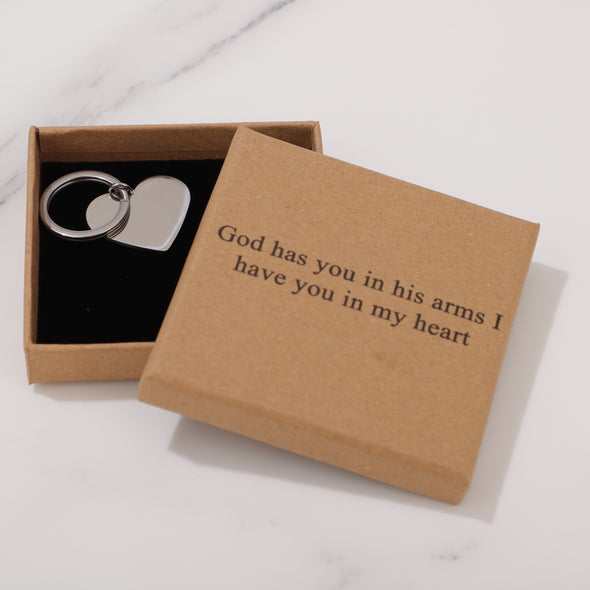 God has you in his arms I have you in my heart Keychain for Friend Encouragement Gift Motivational Jewelry