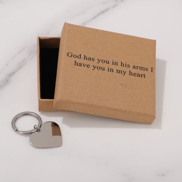 God has you in his arms I have you in my heart Keychain for Friend Encouragement Gift Motivational Jewelry