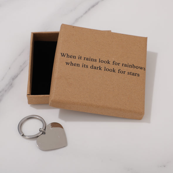 When it rains look for rainbows when its dark look for stars Keychain for Friend Encouragement Gift Motivational Jewelry
