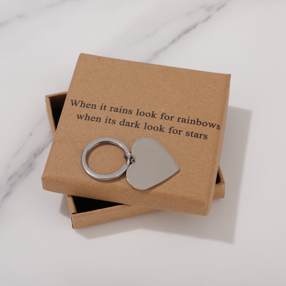 When it rains look for rainbows when its dark look for stars Keychain for Friend Encouragement Gift Motivational Jewelry