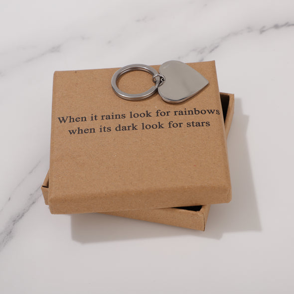When it rains look for rainbows when its dark look for stars Keychain for Friend Encouragement Gift Motivational Jewelry