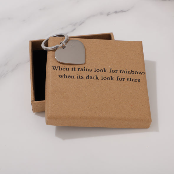 When it rains look for rainbows when its dark look for stars Keychain for Friend Encouragement Gift Motivational Jewelry