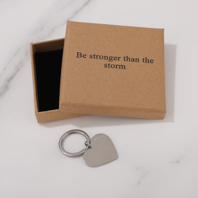 Be Stronger Than The Storm Keychain for Friend Encouragement Gift Motivational Jewelry