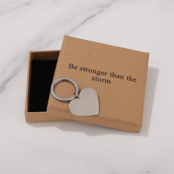Be Stronger Than The Storm Keychain for Friend Encouragement Gift Motivational Jewelry