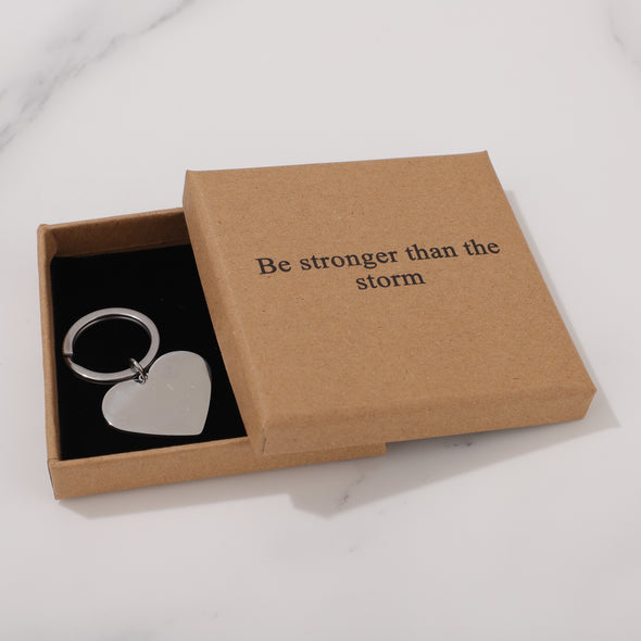 Be Stronger Than The Storm Keychain for Friend Encouragement Gift Motivational Jewelry