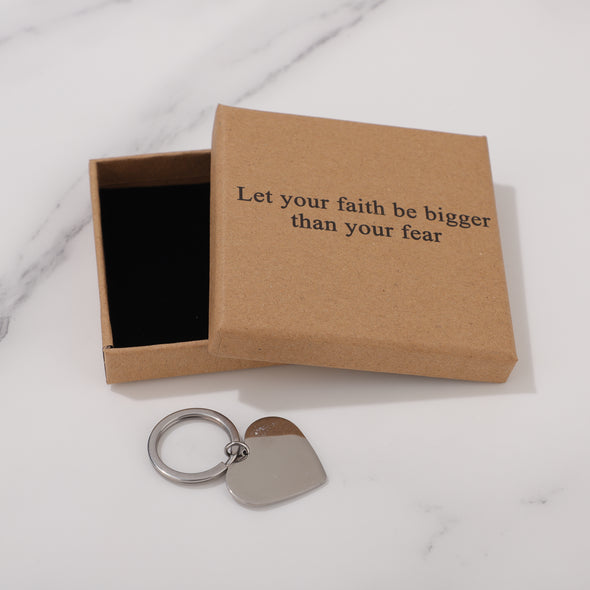 Let your faith be bigger than your fear Keychain for Friend Encouragement Gift Motivational Jewelry