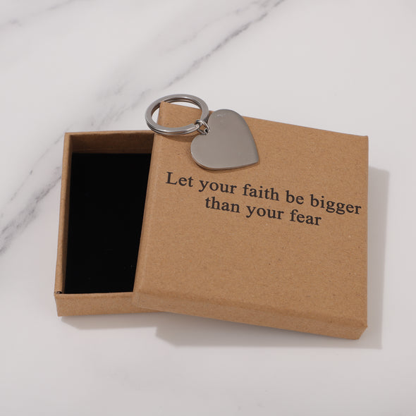 Let your faith be bigger than your fear Keychain for Friend Encouragement Gift Motivational Jewelry