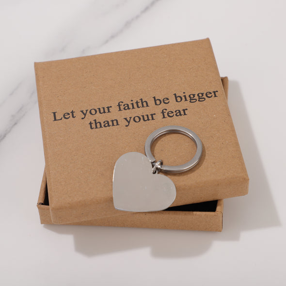 Let your faith be bigger than your fear Keychain for Friend Encouragement Gift Motivational Jewelry