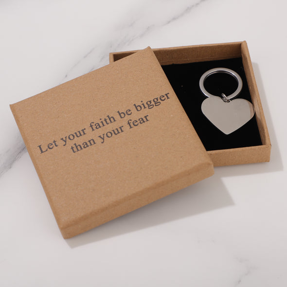 Let your faith be bigger than your fear Keychain for Friend Encouragement Gift Motivational Jewelry