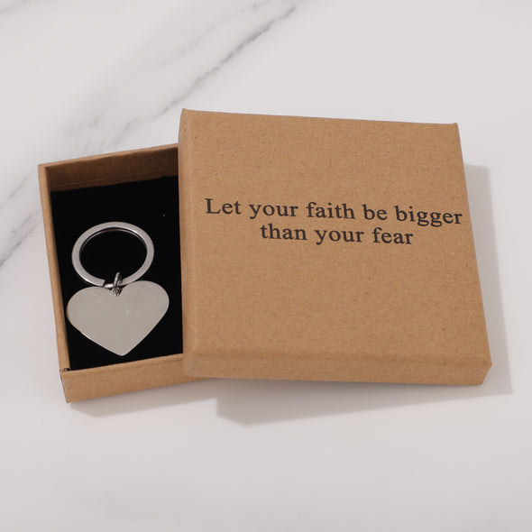 Let your faith be bigger than your fear Keychain for Friend Encouragement Gift Motivational Jewelry