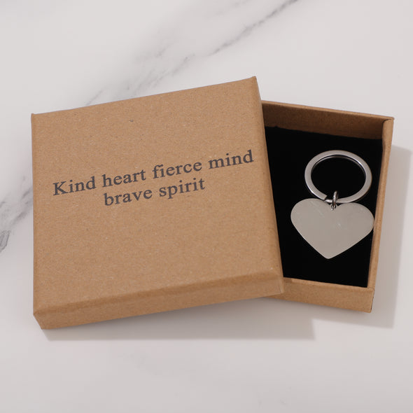Kind heart fierce mind brave spirit Keychain for Friend Encouragement Gift Motivational Jewelry