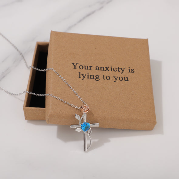 Your anxiety is lying to you Necklace for Friend Encouragement Gift Motivational Jewelry