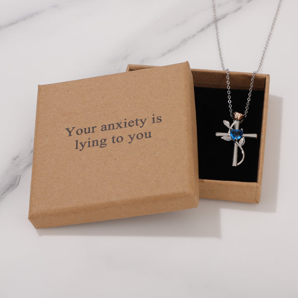 Your anxiety is lying to you Necklace for Friend Encouragement Gift Motivational Jewelry