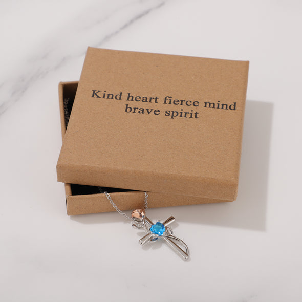 Kind heart fierce mind brave spirit Necklace for Friend Encouragement Gift Motivational Jewelry