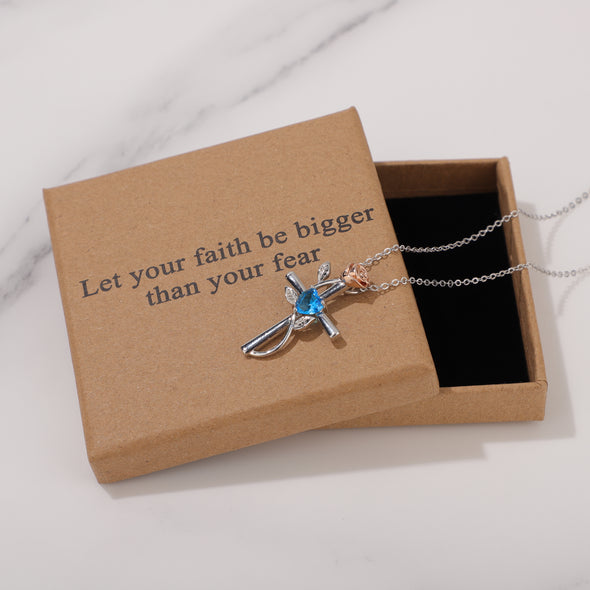 Let your faith be bigger than your fear Necklace for Friend Encouragement Gift Motivational Jewelry