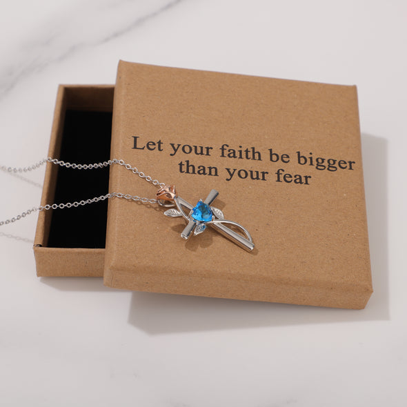 Let your faith be bigger than your fear Necklace for Friend Encouragement Gift Motivational Jewelry